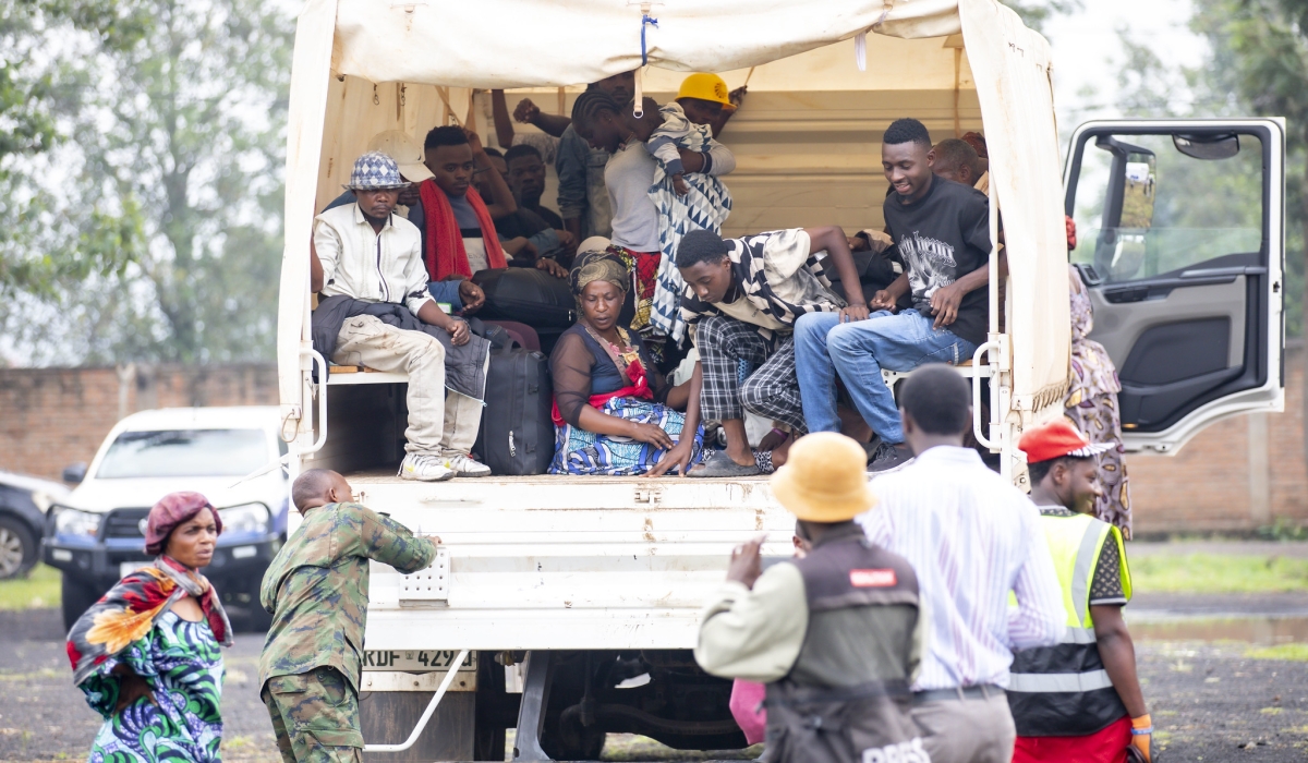 Over 100 refugees who had fled to Rwanda voluntarily returned to DR Congo on Wednesday, January 29. Photo by  Emmanuel Dushimimana