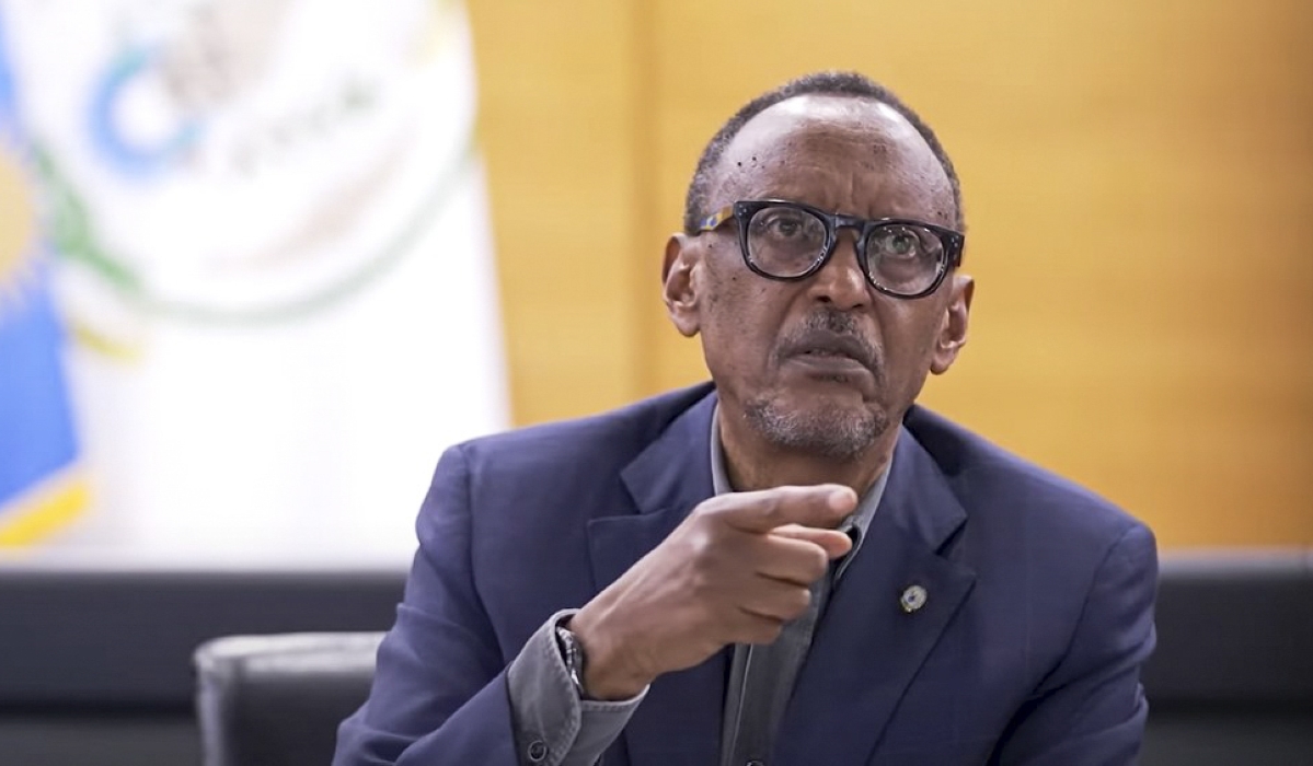 President Kagame addresses  EAC leaders during  the extraordinary virtual meeting to discuss the latest escalation in the conflict in eastern DR Congo on Wednesday, January 29. Courtesy
