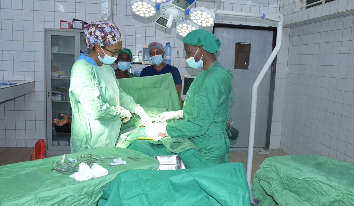Medics were taken during a medical operation at Nyagatare hospital. courtesy