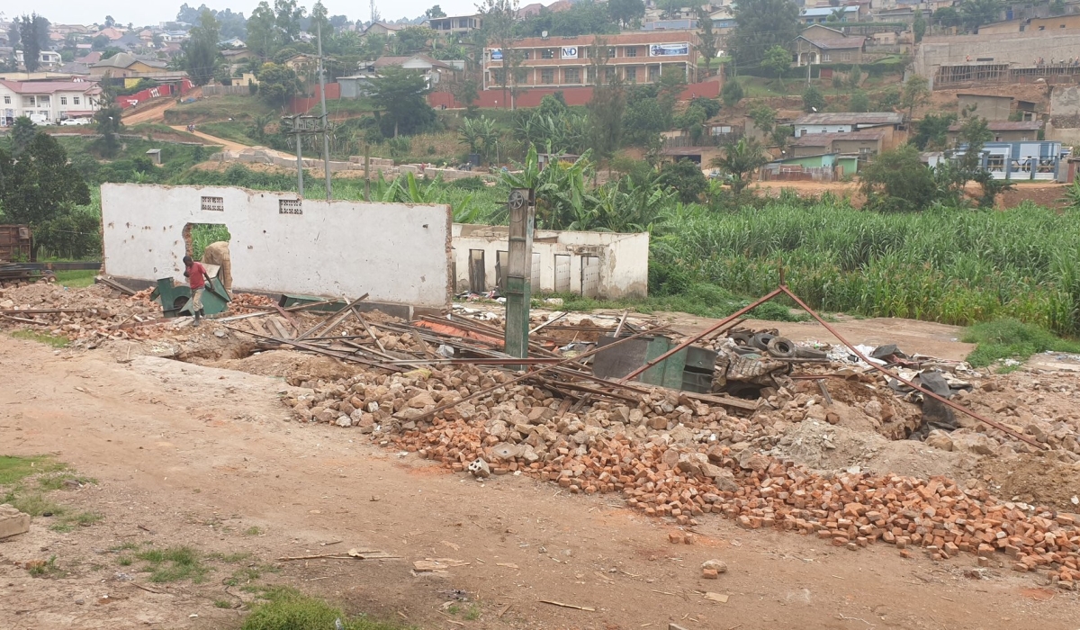 A view of some of the demolished properties in process of restoring Gisozi wetland in Gasabo District. Courtesy