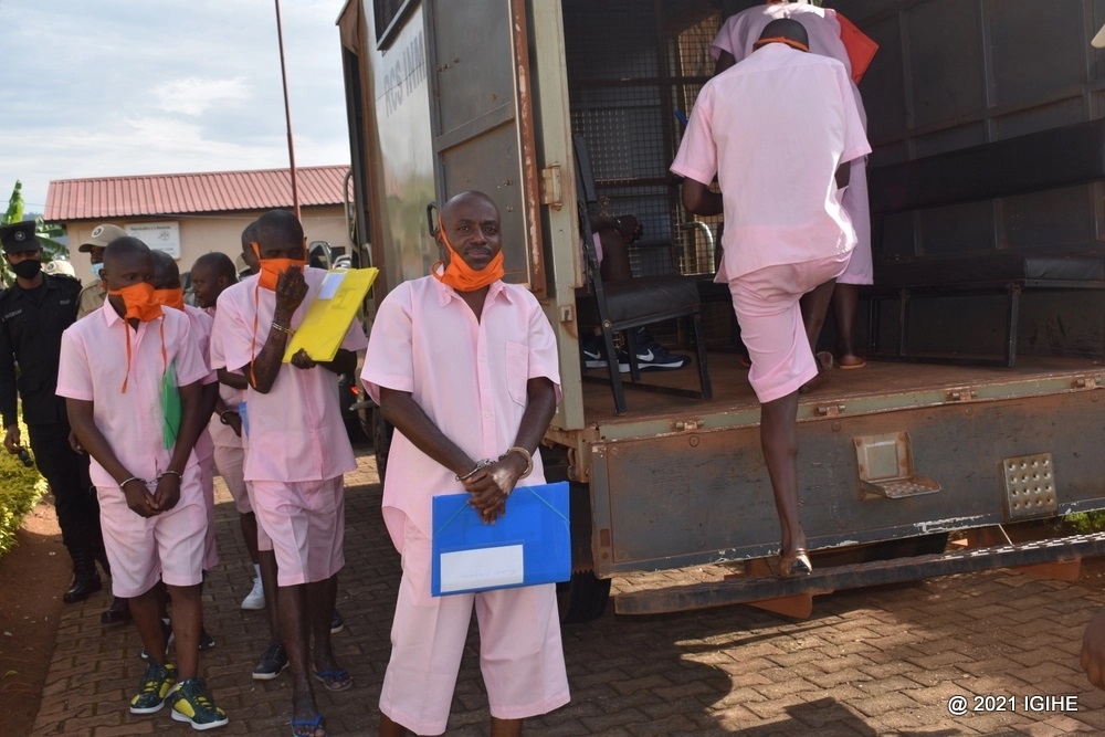 Theoneste Nsengimana, the creator of YouTube channel Umubavu TV and his co-accused. The High Court in Kigali on February 4 resumed the trial of vlogger Théoneste Nsengimana and his co-accused. Courtesy