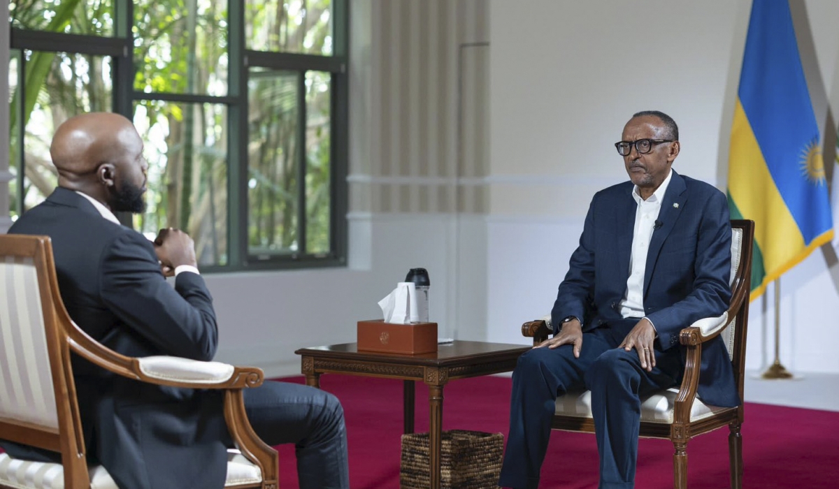 President Paul Kagame  during an interview with CNN on Monday, February 3.