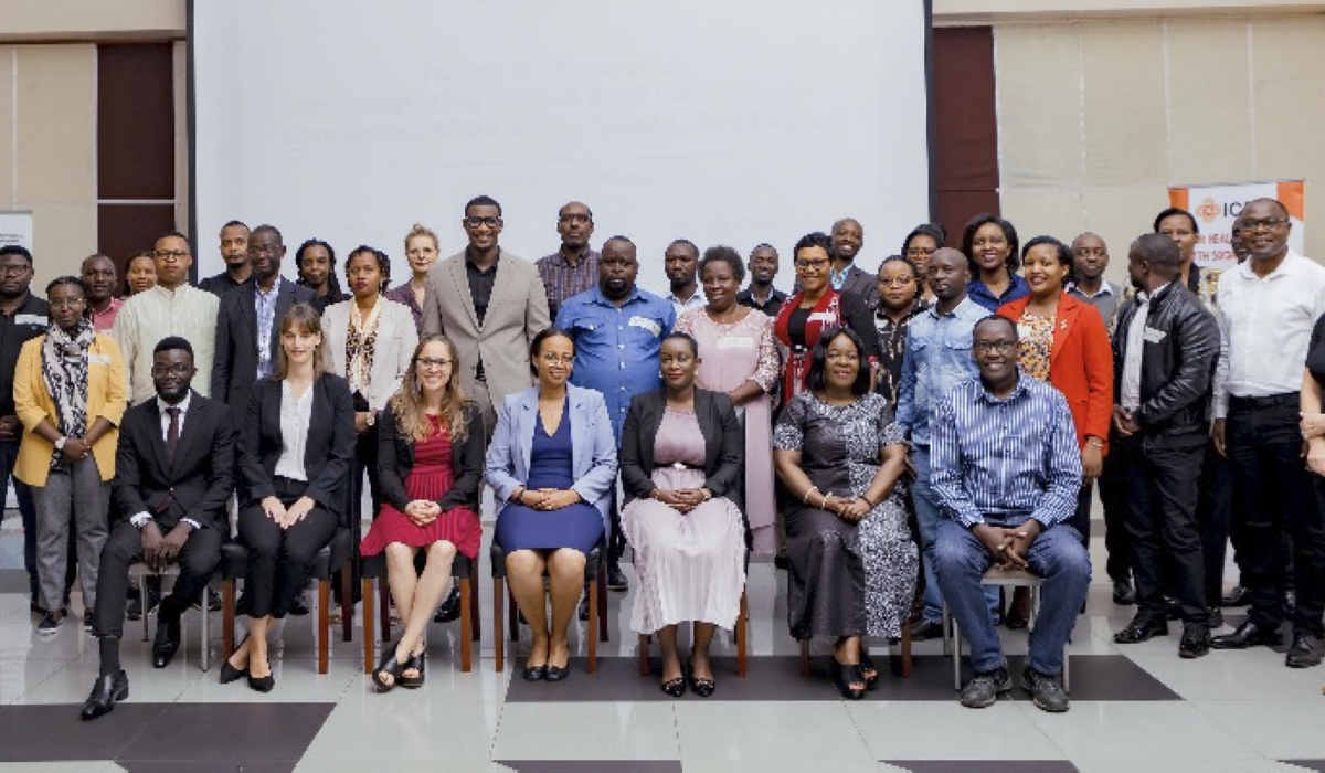 Delegates pose for a group photo at  the workshop organized by the International Conference on the Great Lakes Region (ICGLR).