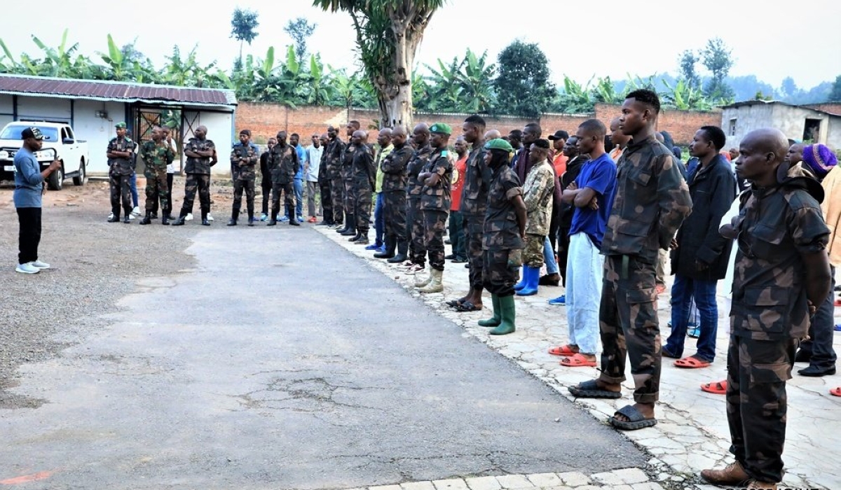 Congolese soldiers who fled from the battle with the AFCM23 rebels in neighbouring DR Congo have praised the hospitality they have received in Rwanda. Photo by Igihe