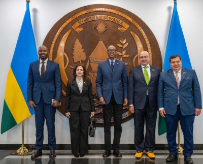 President Kagame receives Dr Sherine Abbas Helmy, CEO of Pharco Pharmaceuticals at Village Urugwiro on February 6. Photo by Village Urugwiro