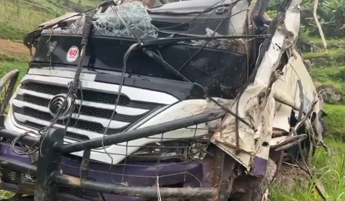 A bus veered off the road and rolled over a slope in Rulindo District on Tuesday, February 11, killing at least 14 people.