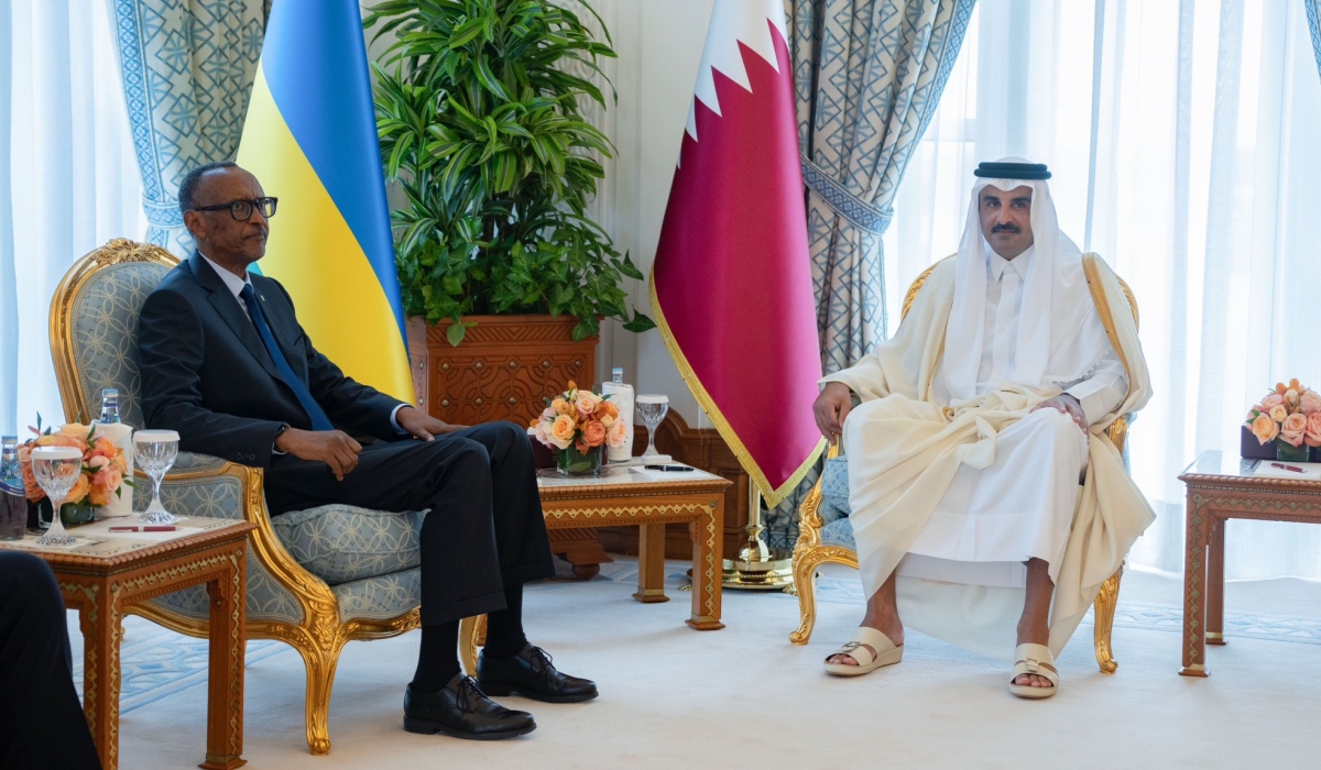 President Kagame meets with the Emir of Qatar, Tamim bin Hamad Al Thani in Doha on Wednesday, February 12.Qatar has approved a draft agreement on mutual visa waiver allowing free entry for holders of Rwandan ordinary