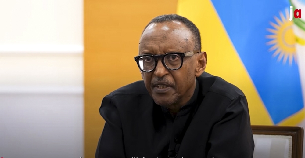 President Paul Kagame during an interview with the French magazine, Jeune Afrique in Kigali. Courtesy
