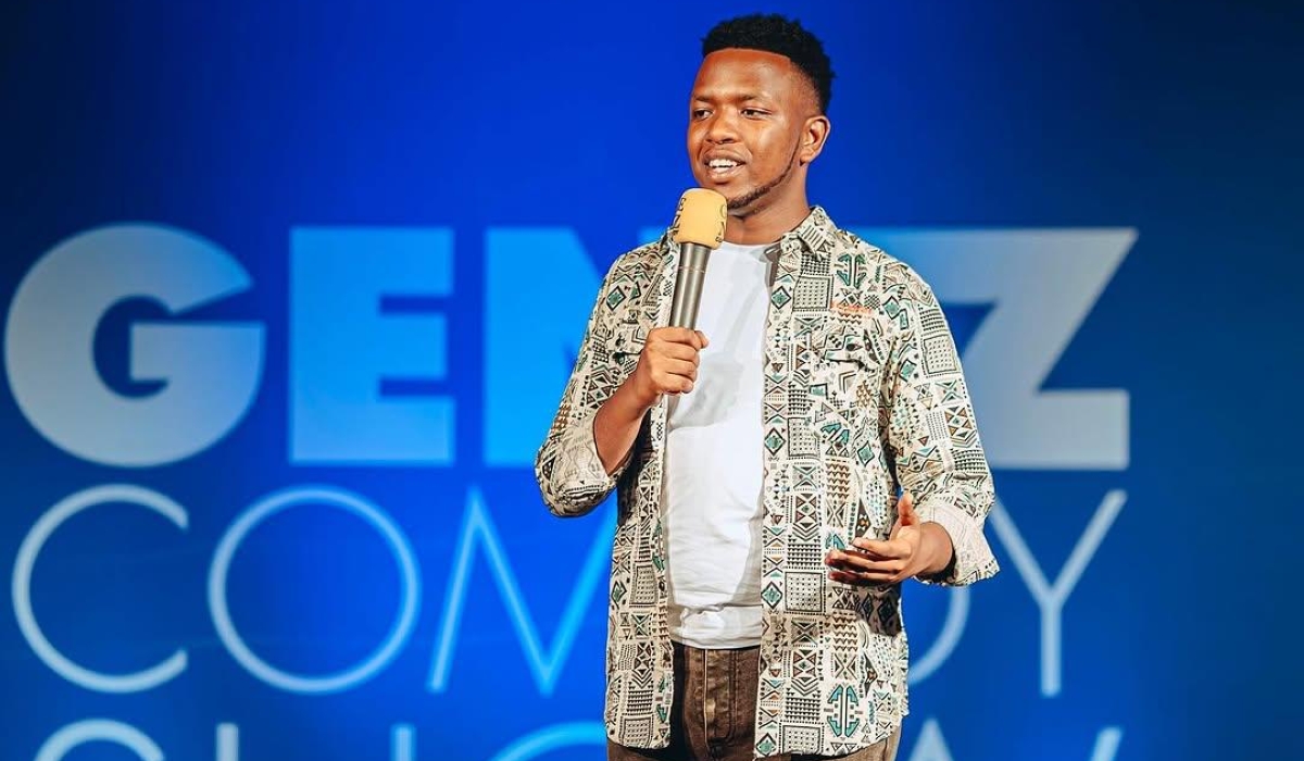 Funnyman Merci Ndaruhutse, the brains behind the bimonthly Gen Z Comedy, has landed Rwf 10 million cash prize at Youth Connekt for his contribution in promiting new talents in the comedy industry-courtesy 
