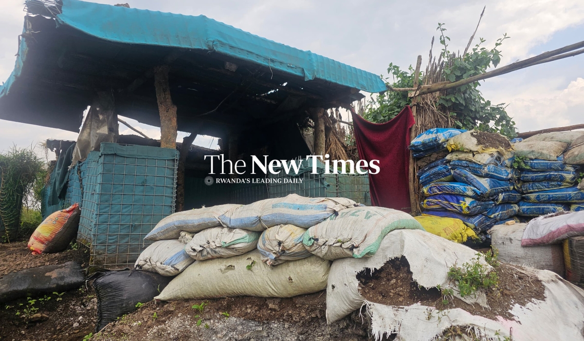 A make-shift-structure that was used to serve as the FDLR-CRAP command post in Kanyamahoro, Nyiragongo territory, three kilometres from Rwandan border.  Photo by James Munyaneza