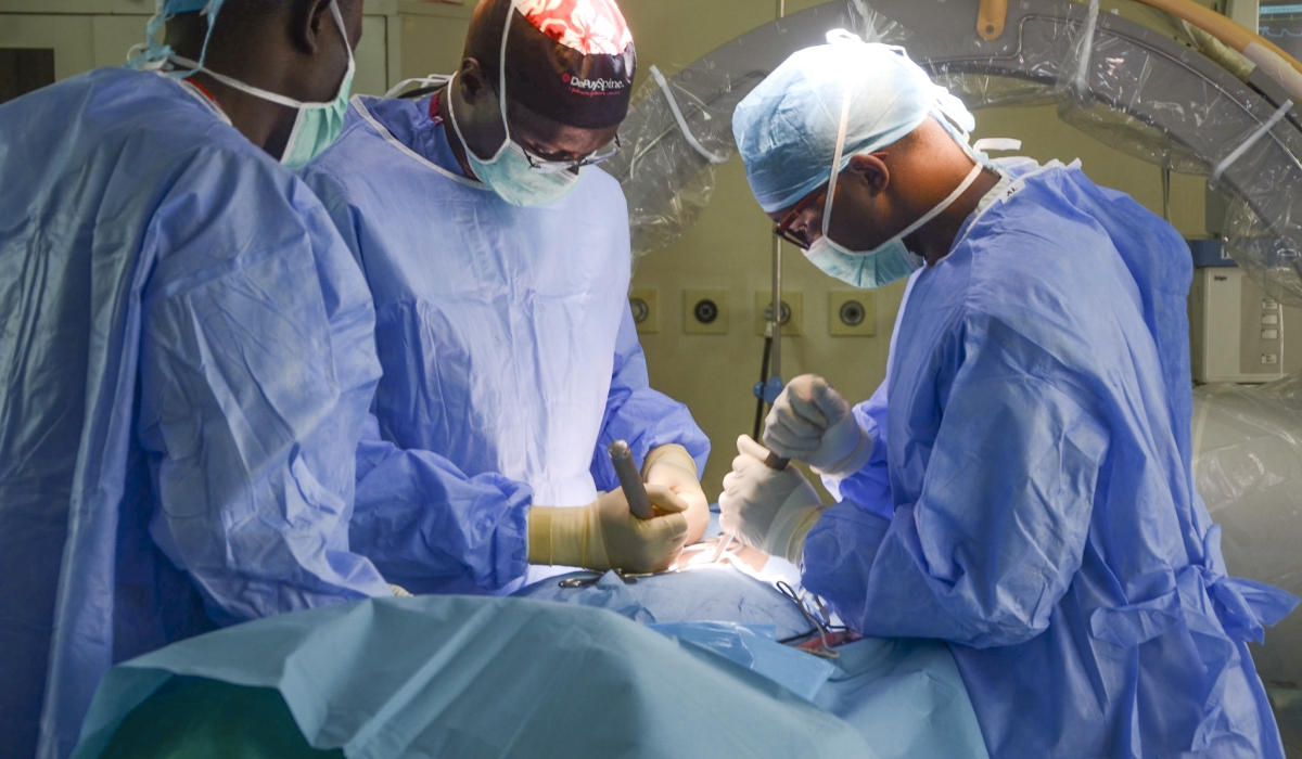 Medics during an operation at King Faisal Hospital. Courtesy