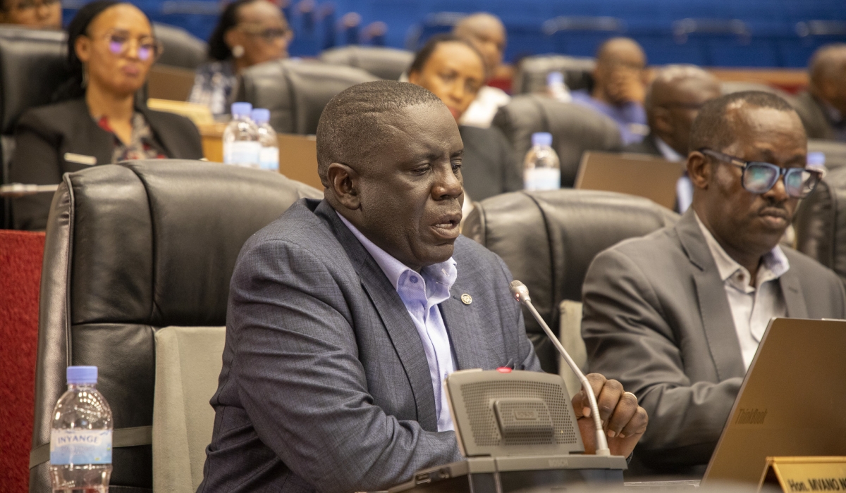 MP Mvano recalls FDLR attacks during the joint plenary sitting of Parliament on Friday, February 21. Photo by Craish Bahizi