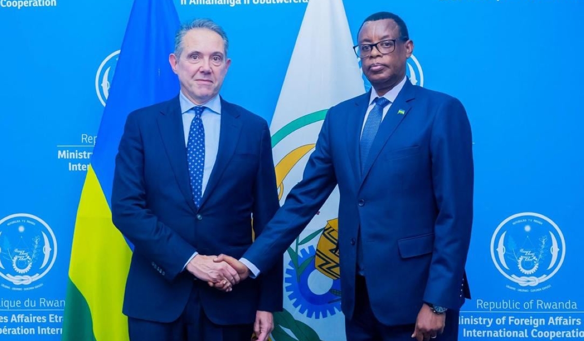 The Minister of State for Regional Cooperation Gen (Rtd) James Kabarebe met with EU Special Envoy for the Great Lakes Region Johan Borgstam on Thursday, February 27.