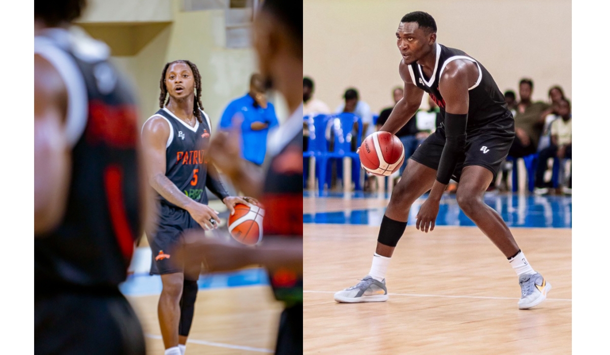 Power forward Frank Kamndoh (R) and point guard Elliott Cole (R) scored 20 points apiece to help Patriots overcome Espoir 84-72 at Petit Stade on Sunday, March 2-courtesy