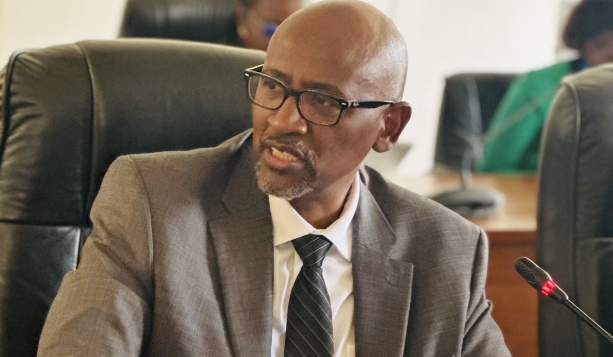 The Minister of Education, Joseph Nsengimana, presents government efforts to address issues facing education for learners with disabilities, to Members of Parliament, on Tuesday, March 4, 2025 (Emmanuel Ntirenganya).