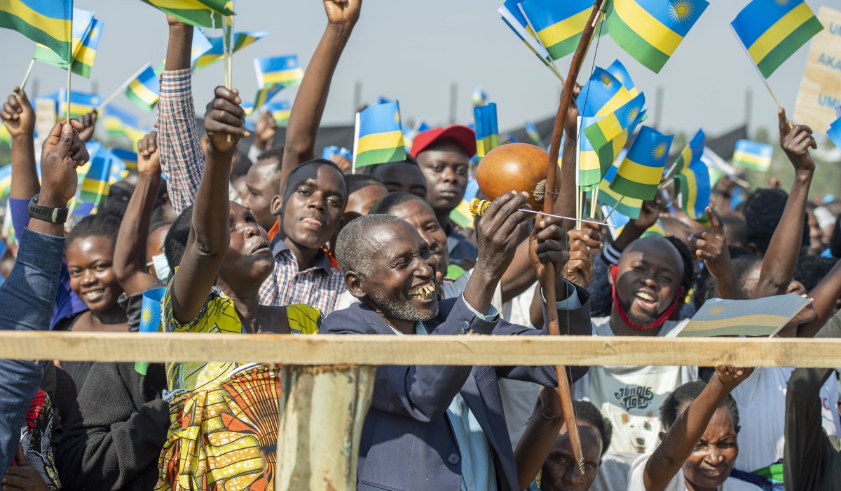Thousands of residents during President Kagame&#039;s outreach at Kibingo ground in Ruhango District, on August 25, 2022. File