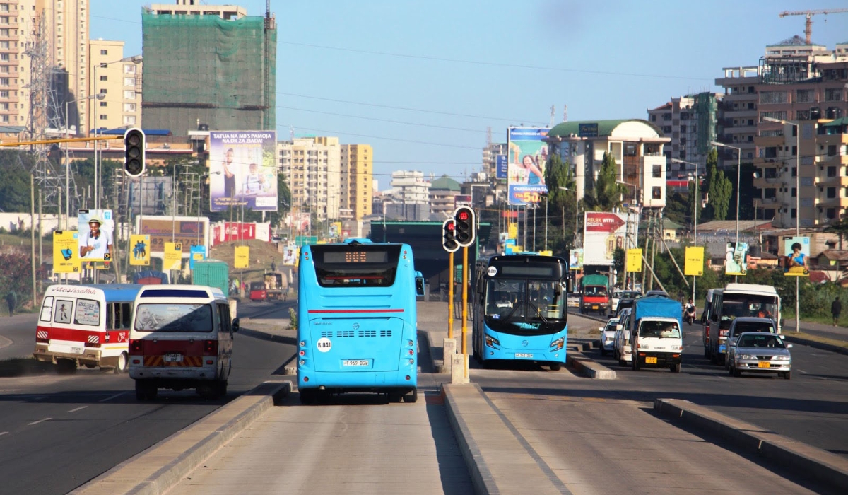 A view of Tanzania&#039;s newly constructed highways in Dar Es Salaam.