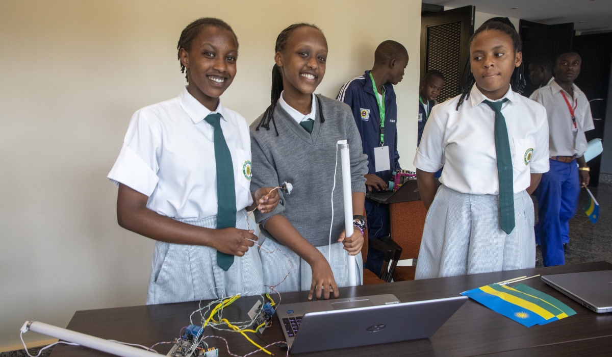 Some participants at the AI Hackathon challenge at the grand finale held on Sunday, March 2 at Intare Conference Arena. CRAISH BAHIZI
