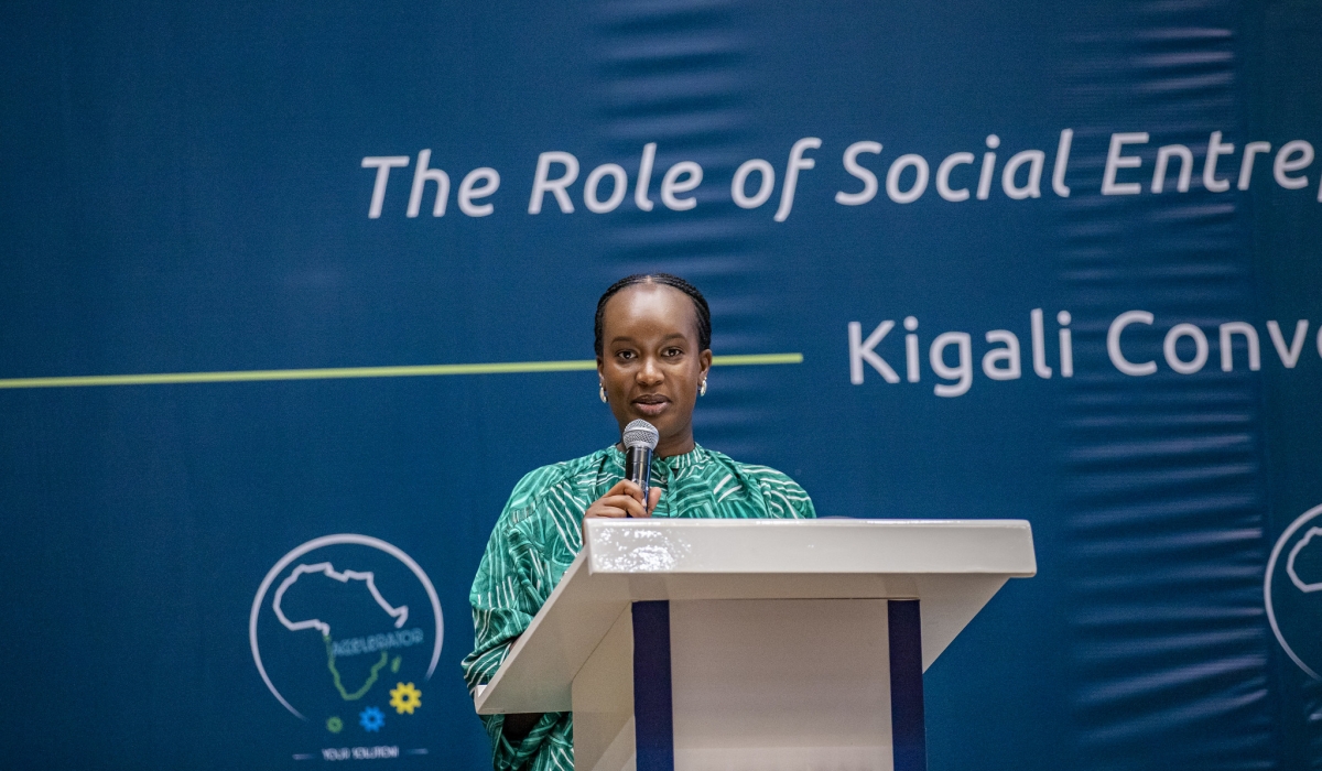 Elodie Shami, the Director General of Imbuto Foundation, addresses participants during a workshop held on March 10. Photos by Dan Gatsinzi