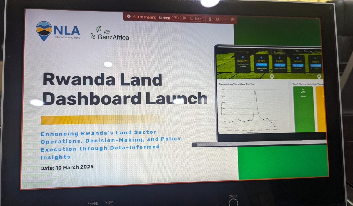 Rwanda launches a land dashboard which is a fully automated platform on Monday, March 10. Courtesy