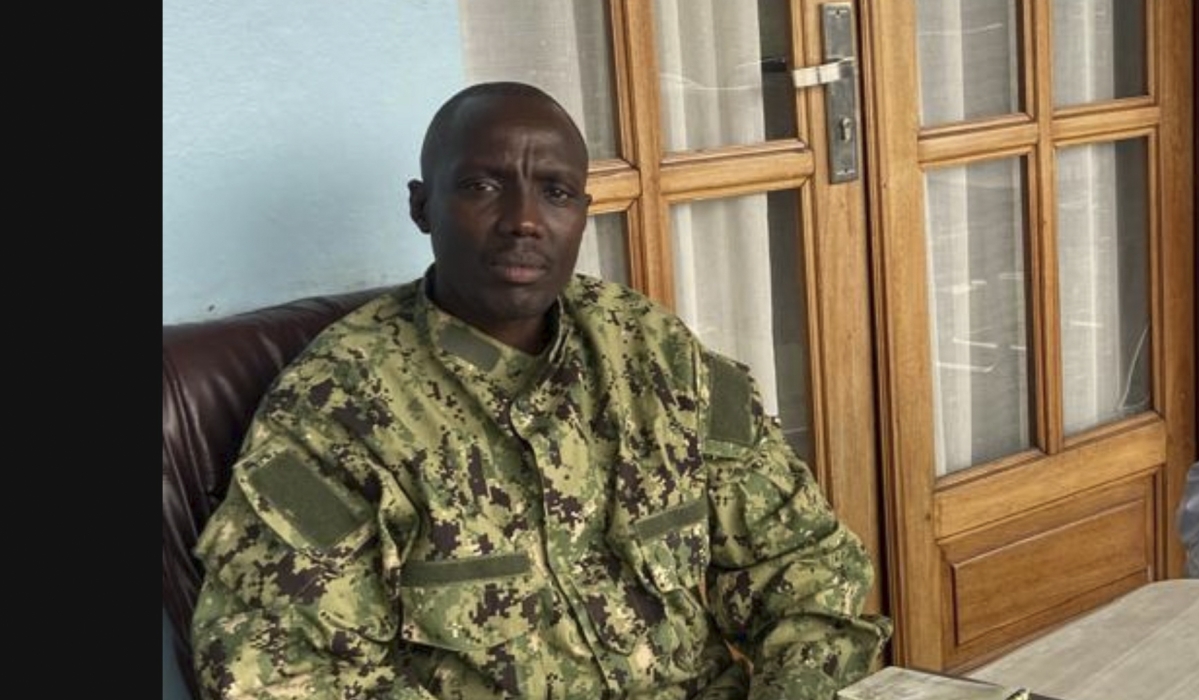 Alliance fleuve Congo (AFC) military commander Gen Sultani Makenga during an interview with former Belgian senator Alain Destexhe, on March 12.