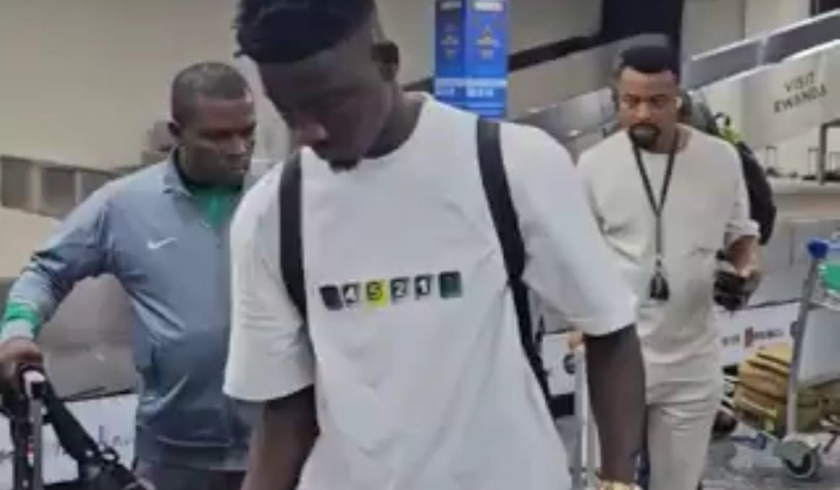 Goalkeeper Bankole Kayode arrived in Kigali on Sunday with the technical team.