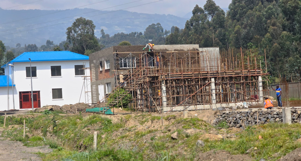 A new water treatment plant under construction in Mutobo is set to increase water supply in Musanze town and neighbouring districts. Photos: Germain Nsanzimana 