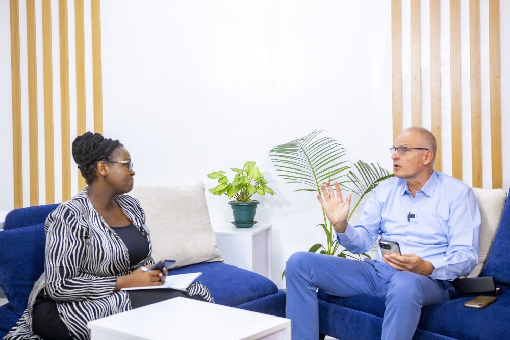 Former Belgian Senator Alain Destexhe, a long-time observer of the region during the interview with The New Times in Kigali on March 18. Photos by Emmanuel Dushimimana.