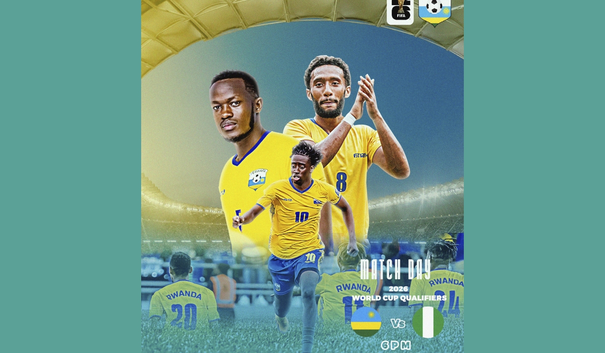 The match between Amavubi and the Super Eagles of Nigeria will kick off at 6 PM at Amahoro Stadium.