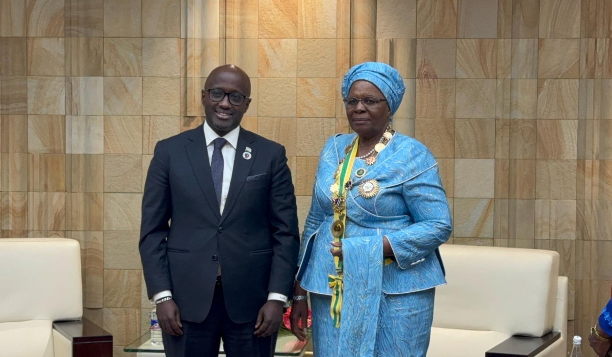 Foreign minister Amb Olivier Nduhungirehe represented President Paul Kagame at the celebration of Namibia’s 35th independence anniversary and the swearing-in of Dr. Netumbo Nandi-Ndaitwah as the fifth President of Namibia, on Friday, March 21. The minister delivered a special message and gift to the President of Namibia on behalf of her counterpart from Rwanda.