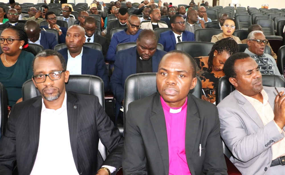 Religious leaders during a consultative meeting with officials from the Rwanda Governance Board (RGB)  to discuss new regulations governing faith-based organizations on Friday, March 21. Courtesy