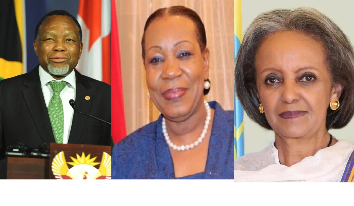 (L-R) Kgalema Motlanthe of SouthAfrica, Catherine Samba Panza from the Central African Republic and Sahle-Work Zwelde the former President of Ethiopia.