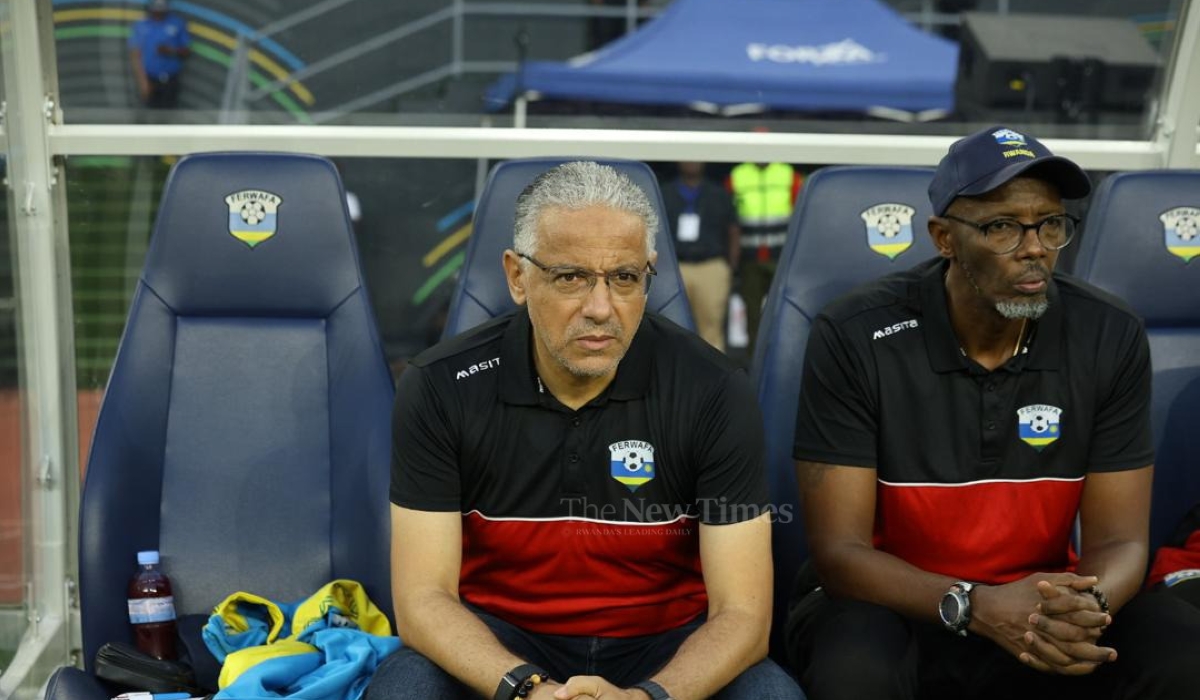 Rwanda assistant coach Eric Nshimiyimana (R) said a draw against Lesotho in Kigali was disappointing but urged the team to put the result behind and look forward to the next round of games in September-Olivier Mugwiza