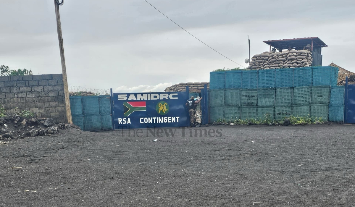 The base of South African SAMIDRC contingent in Mubambiro, as captured in this photo on March 19. PHOTO BY JAMES MUNYANEZA
