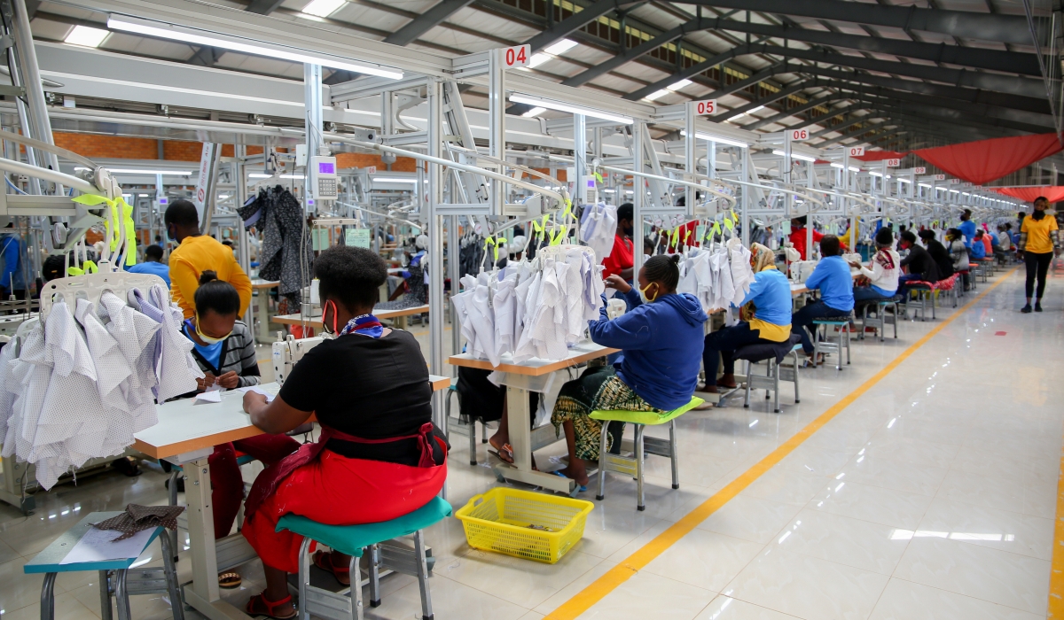 Workers at Pink Mango  textile manufacturer at Kigali Special Economic Zone