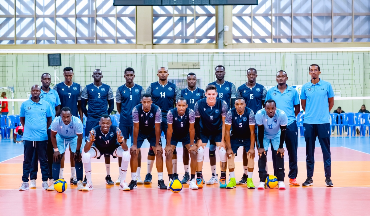 Police VC in a team picture. They will face off with defending champions APR in the finals of the volleyball league.