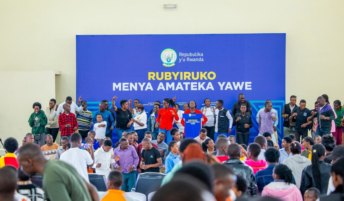 Participants during the “Rubyiruko Menya Amateka Yawe” campaign, at the National Ubutore Development Center (NUDC) in Nkumba, Burera District on March 28.  All photos by Craish BAHIZI