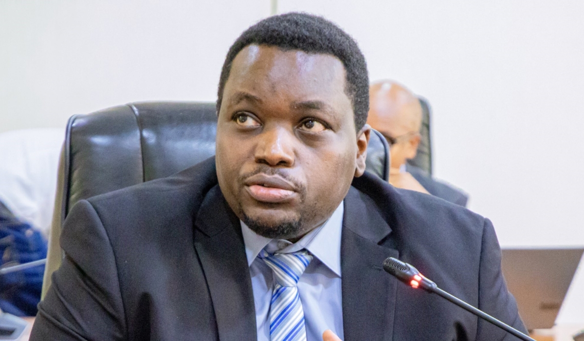 Minister of State for National Treasury, Godfrey Kabera, addresses the parliamentary committee on Tuesday, on April 1