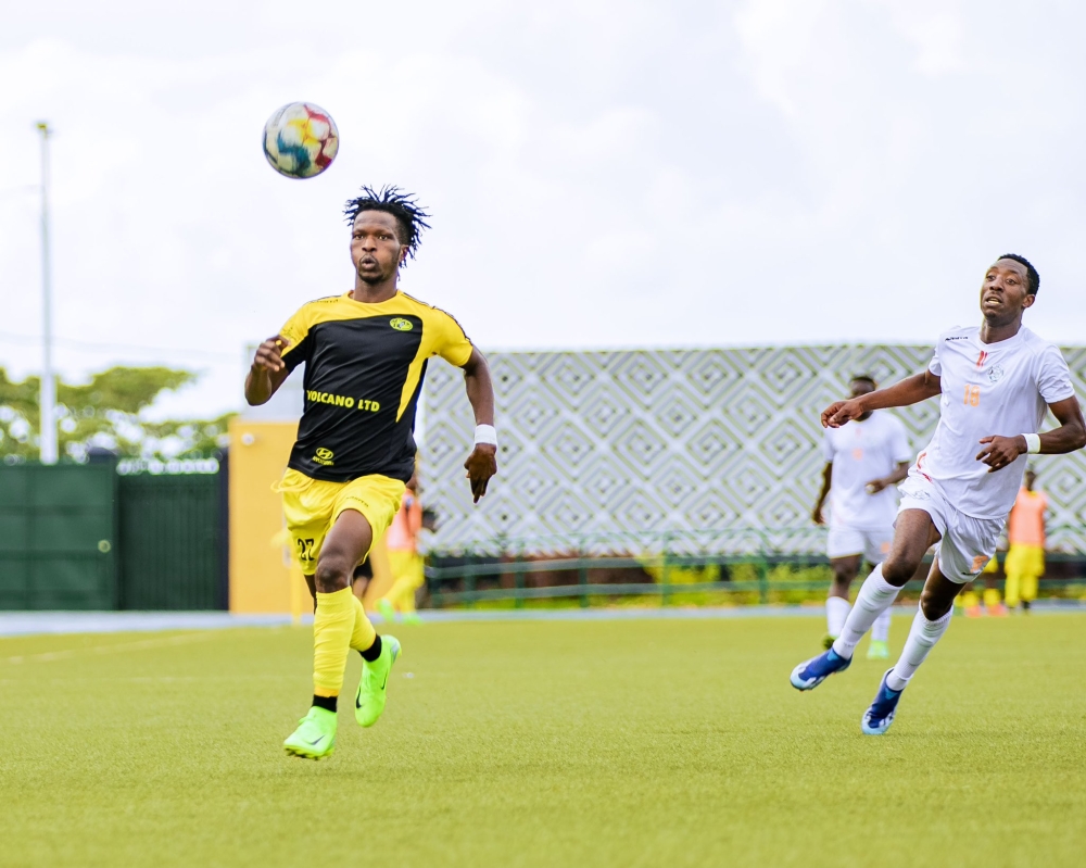 Destin Malanda (number 23) firmly controls the ball in Mukura Victory Sports 0-0 draw with Rutsiro FC-courtesy