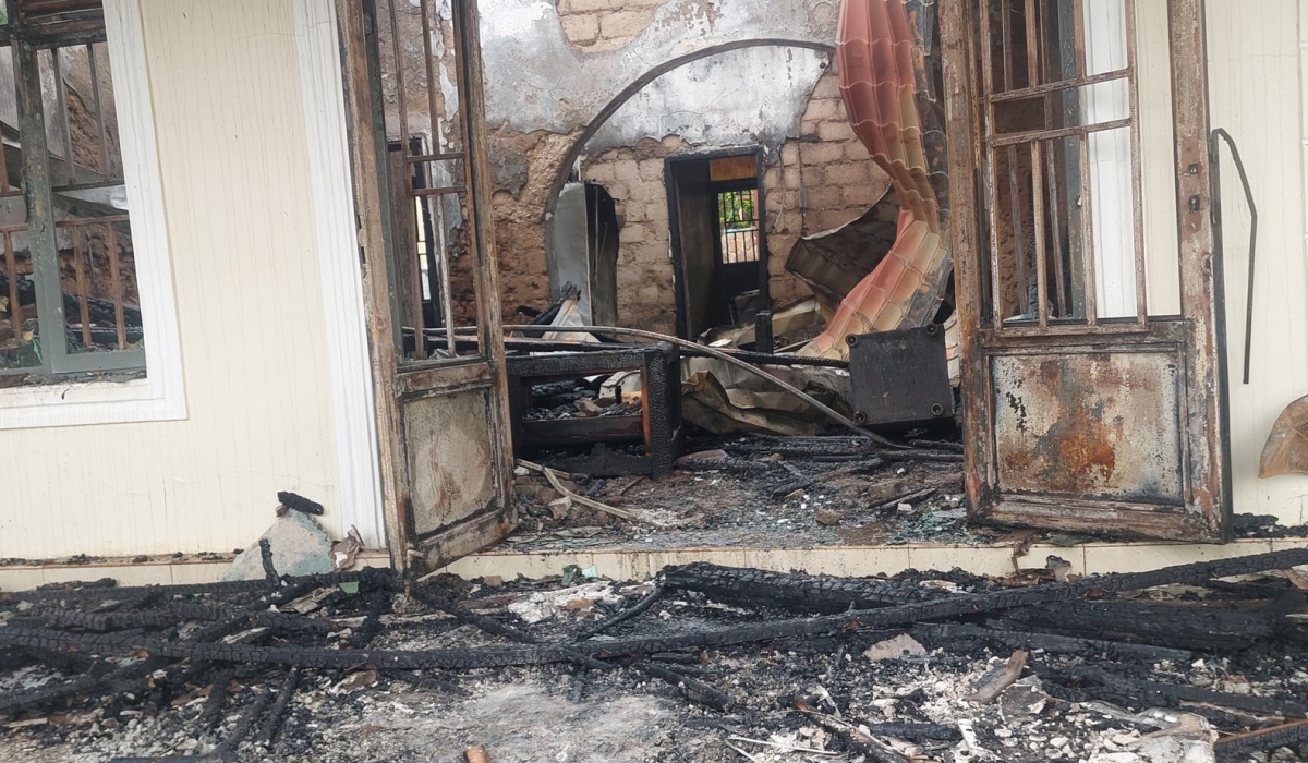 A fire outbreak in Gasabo District on Thursday, April 3, killed a 45-year-old man and two of his children, while they were asleep. Courtesy