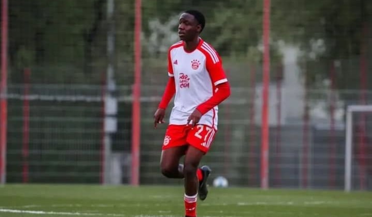 Budding Rwanda talent Barthazar Ndayishimiye scored twice for Bayern Munich Global Academy against FC Memmingen U17.