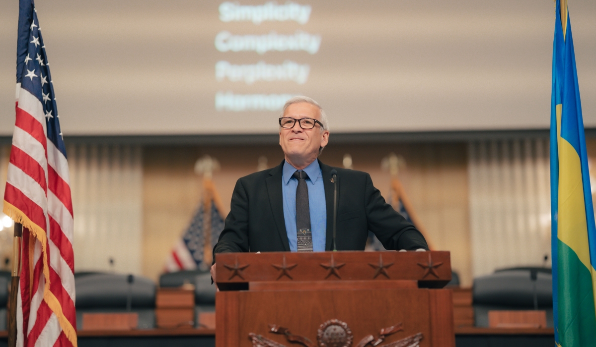 Carl Wilkens, the American missionary who chose to stay in Rwanda during the 1994 Genocide against the Tutsi, addresses mourners during the commemoration in USA, on April 7. Courtesy