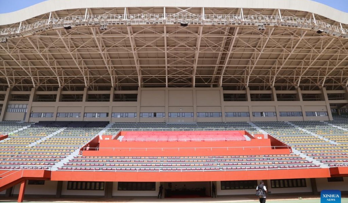 The handover ceremony for the Chinese-assisted renovation of four stadiums in Senegal was held Friday at the Leopold Sedar Senghor Stadium in Dakar. (Xinhua/Si Yuan)
