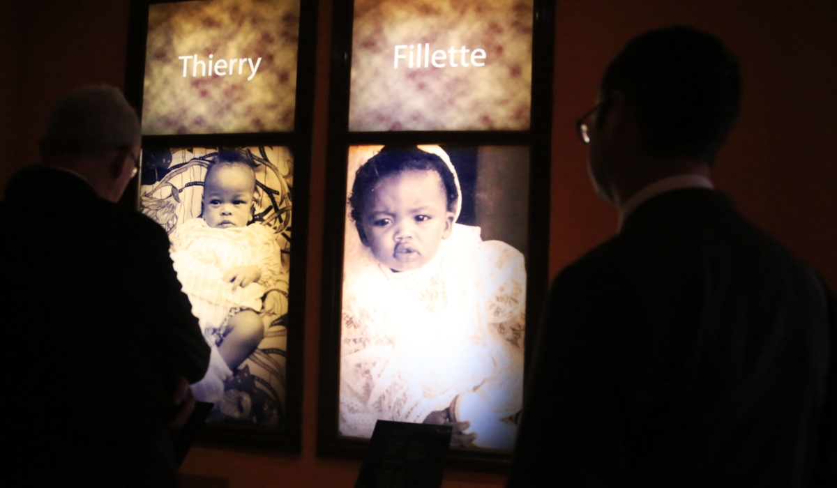 Visitors during a tour of Kigali Genocide Memorial. Sam Ngendahimana