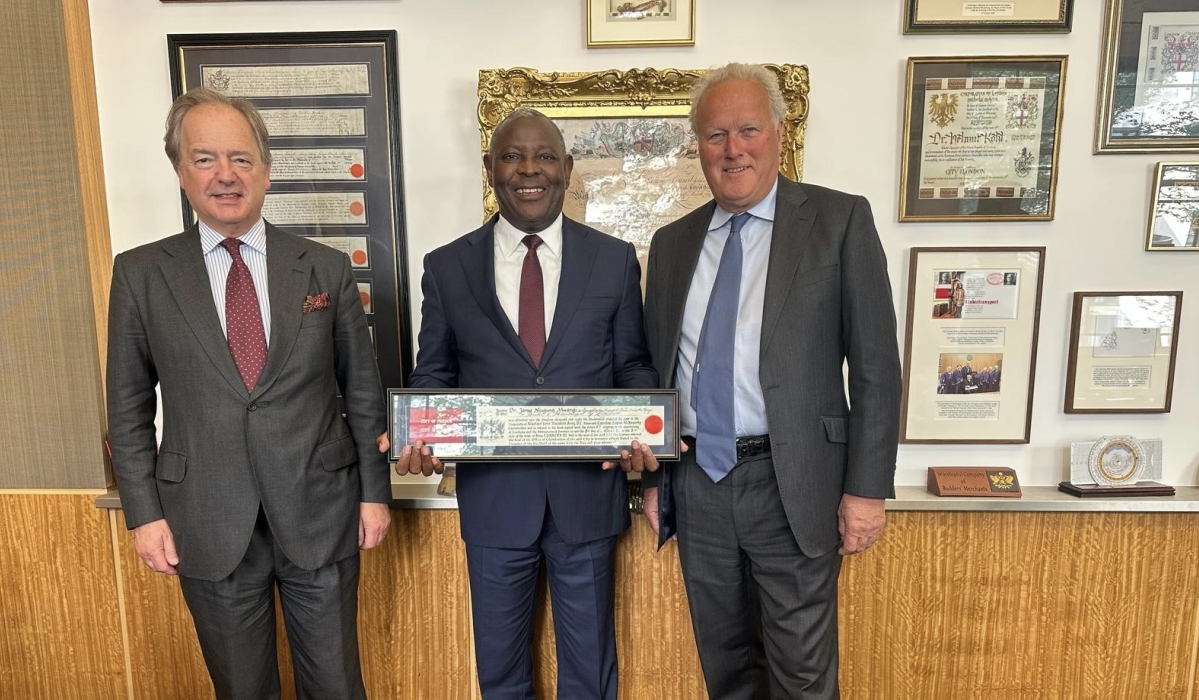 Dr. James Mwangi, Equity Group Holdings Managing Director and CEO with Lord Jonathan Marland, Chair of the Commonwealth Enterprise and Investment Council (right) and Lord Hugo Swire, Deputy Chair of the Commonwealth Enterprise and Investment Council (left). 