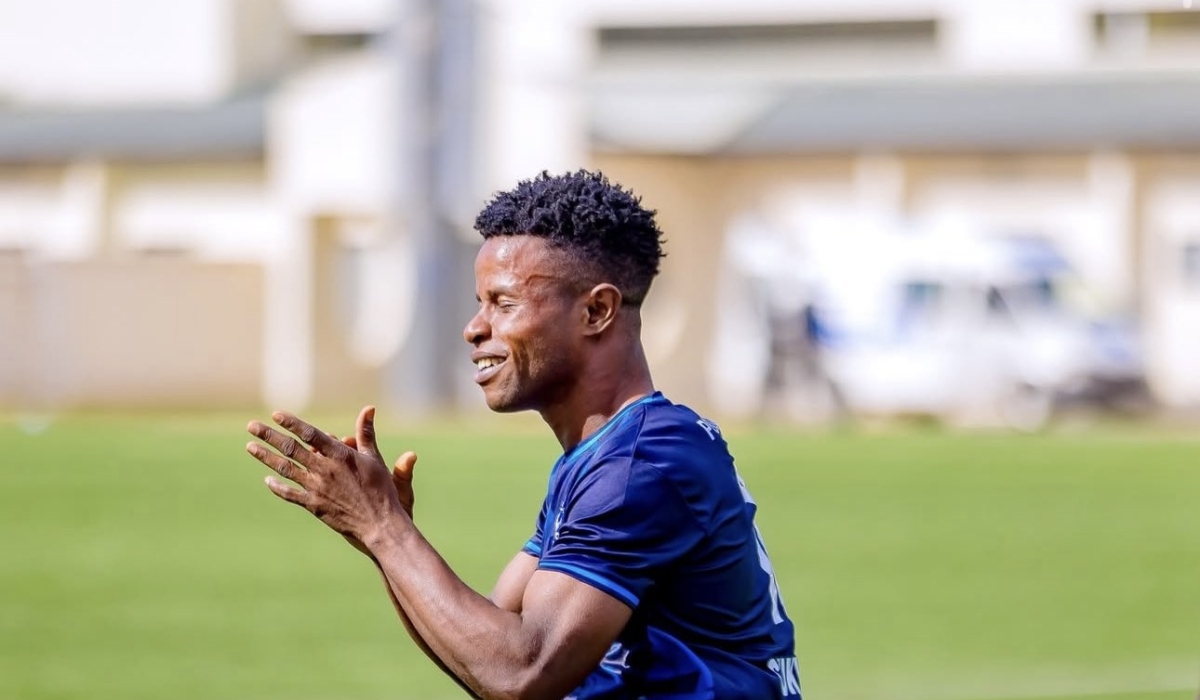 Police FC winger Chukwuma Odili celebrates his opener against Gasogi United 