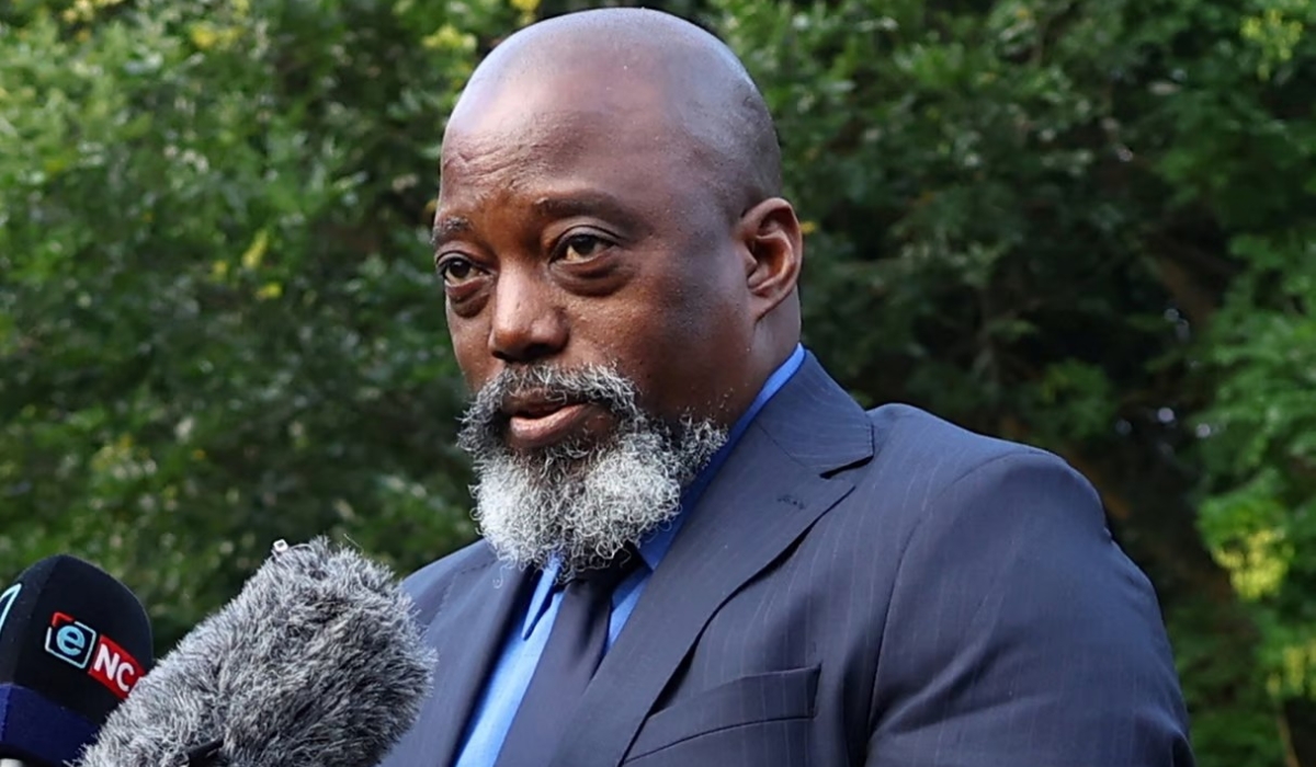Former Congolese President Joseph Kabila speaks to reporters in Johannesburg, South Africa on March 18. Courtesy