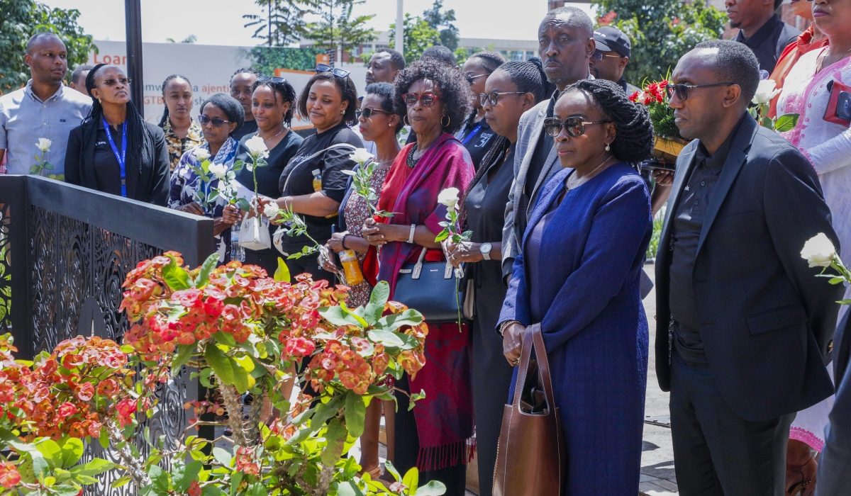 Management and staff of I&M Bank, formerly Banque Commerciale du Rwanda (BCR),  honoured the lives of 26 former staff members killed during the genocide on Thursday, April 17. Photos by Craish BAHIZI