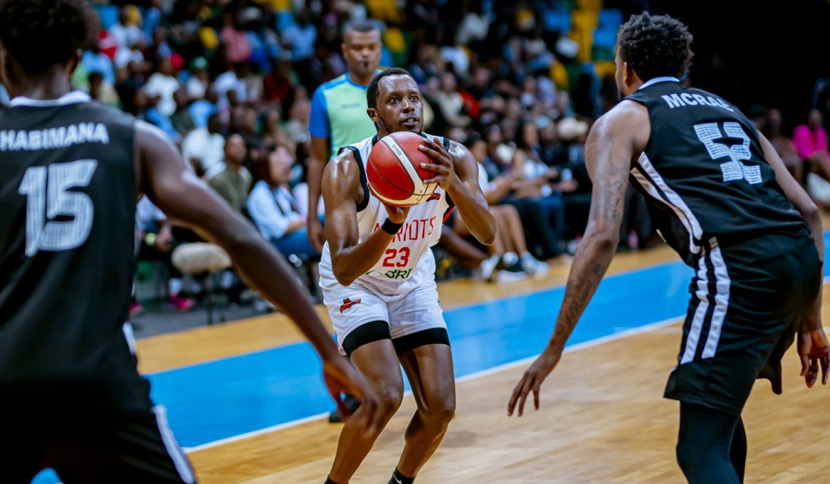 Steven Hagumitwari prepares to shoot during Patriots&#039; win over arch rivals APR on Sunday, April 20, at BK Arena-courtesy