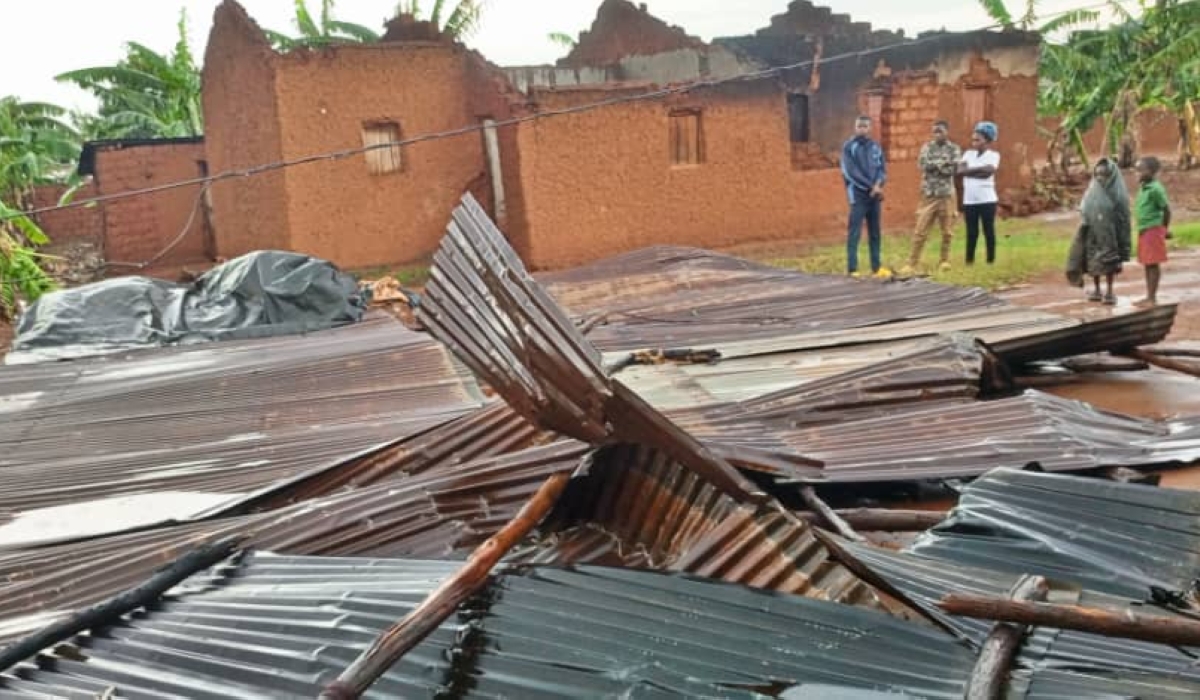 Some of dozens of houses affected by winds in Kirehe’s Mpanga Sector on October 26. The Ministry in charge of Emergency Management has warned of strong winds expected from April 23 to 30. Courtesy